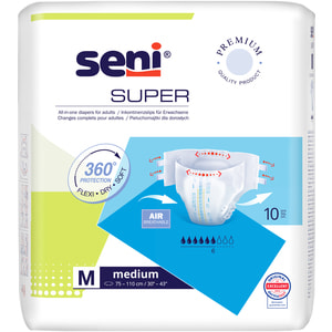 Підгузки для дорослих SENI (Сені) Super Plus Medium (Супер Плюс Медіум) AIR розмір M/2 10 шт
