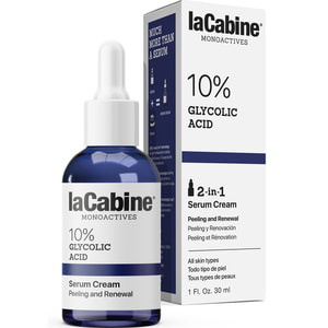 Крем-сироватка для обличчя LA CABINE (ЛаКабін) 10% Glycolic Acid 2 in 1 з відлущувальним ефектом для відновлення шкіри 10% гліколевої кислоти 30 мл