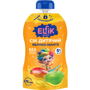 Сік фруктовий дитячий ELFIK MAGIC (Ельфік Меджик) Яблуко-манго з 5-ти місяців no spill-pack 175 мл