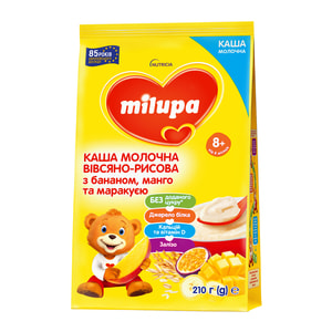 Каша молочная Нутриция Milupa (Милупа) Овсяно-рисовая с бананом, манго и маракуей для детей с 8 месяцев 210 г