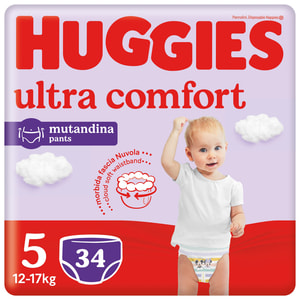 Підгузники-трусики для дітей HUGGIES (Хагіс) Ultra Comfort (Ультра комфорт) унісекс 5 від 12 до 17 кг 34 шт