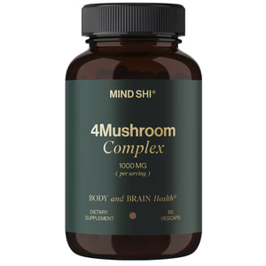 Комплекс 4 грибів MIND SHI (Майн Ші) 4Mushroom Complex 1000 мг капсули для підтримки роботи нервової системи флакон 60 шт