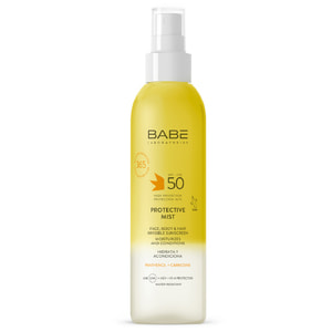 Спрей-міст для обличчя, тіла та волосся BABE LABORATORIOS (Бабе Лабораторіос) Sun Protection (Сан Протекшн) сонцезахисний невидимий SPF 50 150 мл
