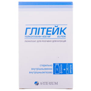 Глітейк ліоф. д/р-ну д/ін. 400мг фл. + р-нник амп. 3,2мл №1