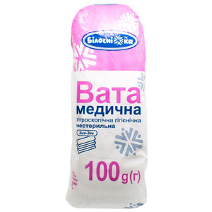 Вата медицинская гигроскопическая нестерильная зиг-заг 100 г Белоснежка