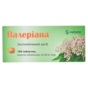 Валеріана табл. в/о 30мг №100
