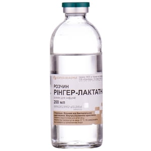 Рінгер-Лактатний р-н д/інф. пляшка 200мл