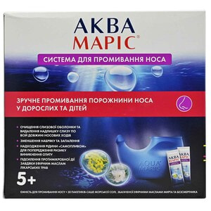 Аква Маріс система орошування носа і морська сіль збагачена травами пакет-саше 30 шт