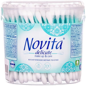 Палички ватні NOVITA (Новіта) в круглій банці 200 шт