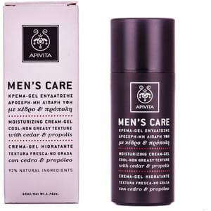 Гель-крем для обличчя APIVITA (Апівіта) MENS CARE (Менс Кеа) зволожуючий з кедром та прополісом 50 мл
