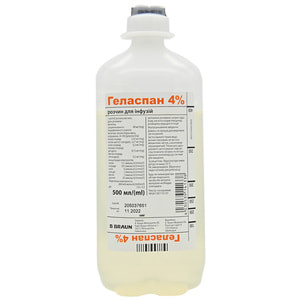 Геласпан 4% р-н д/інф. фл. п/е 500мл №10