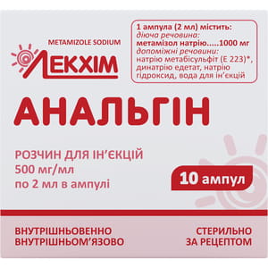 Анальгин р-р д/ин. 500мг/мл амп. 2мл №10