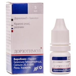 Дорзотимол крап. очні р-н фл. 5мл №1