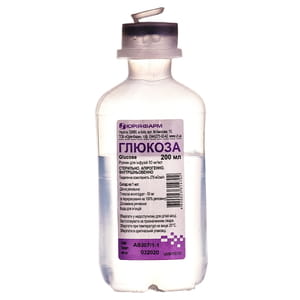 Глюкоза р-н д/інф. 5% конт. 200мл