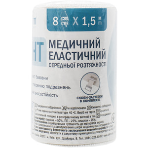 Бинт эластичный медицинский Торговый Дом Алком средней растяжимости размер 80 мм х 1,5 м 1 шт