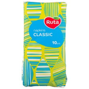Хустинки Ruta (Рута) носові білі Classic (Класік) без аромату 10 упаковок по 10 шт