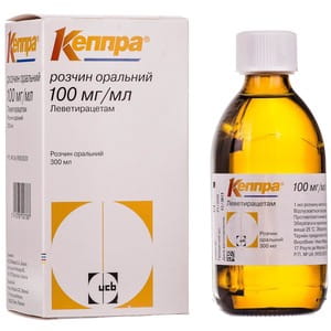 Кеппра р-н орал. 100мг/мл фл. 300мл