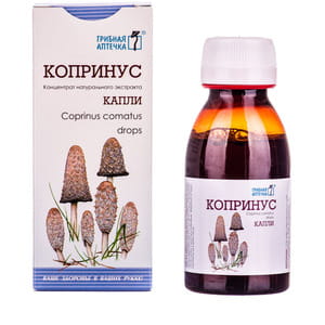 Краплі Гриб Копрінус Грибна аптечка для загального зміцнення організму з детоксикаційними властивостями флакон 100 мл
