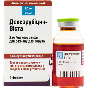 Доксорубицин-Виста конц. д/р-ра д/инф. 2мг/мл фл. 25мл (50мг) №1***