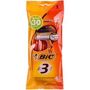 Бритва BIC (Бік) 3 для чутливої шкіри 4 шт
