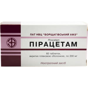 Пирацетам табл. п/о 200мг №60