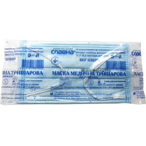 Маска медична Славна на резинках стерильна 1 шт
