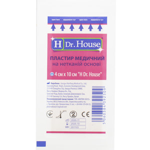 Пластир Dr. House (Доктор Хаус) медичний на нетканній основі 4 см х 10 см 1 шт