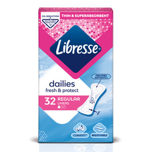 Прокладки щоденні жіночі LIBRESSE (Лібрес) Daily Fresh Regular (Дейлі фреш регьюлар) 32 шт