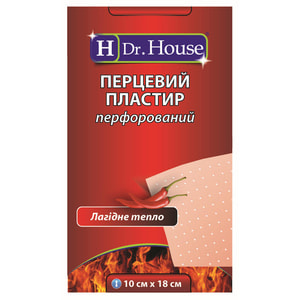 Пластир Dr. House (Доктор Хаус) перцовий перфорований розмір 10 см x 18 см 1 шт