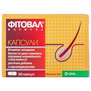 Капсули для зміцнення волосся Фітовал Формула 6 блістерів по 10 шт