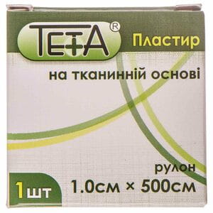 Пластир медичний Teta (Тета) на тканинній основі в рулоні розмір 1 см х 500 см 1 шт