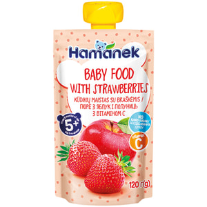 Пюре фруктове дитяче HAMANEK (Хаманек) Яблуко та полуниця 120 г