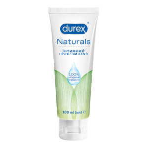 Інтимний гель-змазка DUREX (Дюрекс) Naturals (Нейчералс)  із натуральних інгредієнтів без барвників та ароматизаторів (лубрикант) 100 мл