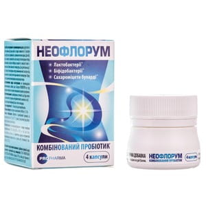 Капсулы антидиарейные комбинированный пробиотик Неофлорум баночка 4 шт