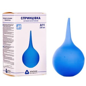 Спринцівка (клізма, груша) полівінілхлоридна тип А з м'яким наконечником 11 об'єм 230 мл