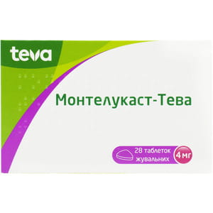 Монтелукаст-Тева табл. жув. 4мг №28