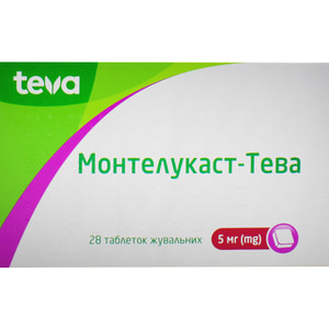 Монтелукаст-Тева табл. жув. 5мг №28