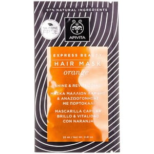 Маска для волосся APIVITA (Апівіта) EXPRESS BEAUTY (Експрес бьюті) блиск та оздоровлення з апельсином 20 мл