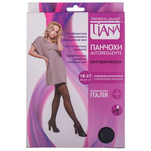 Чулки антиварикозные TIANA 838 (Тиана) 18-21 мм рт ст 140 den размер 3 черные