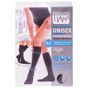 Гольфы антиварикозные TIANA 850 (Тиана) UNISEX 18-21 мм рт ст 140 den размер 3 черные NEW