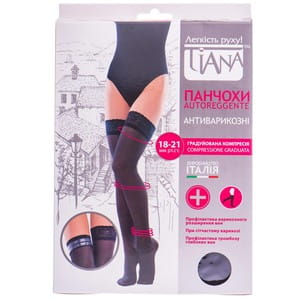 Чулки антиварикозные TIANA 838 (Тиана) 18-21 мм рт ст 140 den размер 6 черные NEW