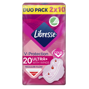 Прокладки гігієнічні жіночі LIBRESSE (Лібрес) Ultra Thin Normal (Ультра сін нормал) Fresh Protect (Фреш протект) 20 шт