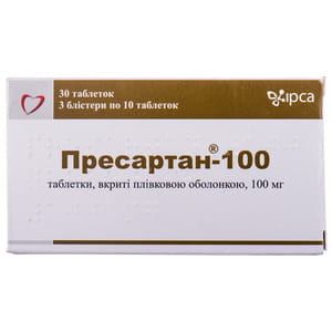 Пресартан-100 табл. в/о 100мг №30