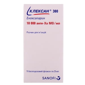 Клексан 300 р-н д/ін. 10000 анти-Ха МО/мл фл. 3мл №1