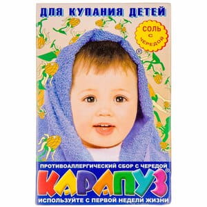 Сіль для купання КАРАПУЗ дитяча для ванн з чередою 500 г