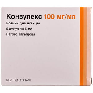 Конвулекс р-н д/ін 100мг/мл амп. 5мл №5