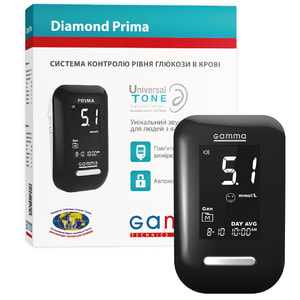 Система контролю рівня глюкози в крові (глюкометр) Gamma Diamond Prima (Гамма Даймонд Прима) 1 шт