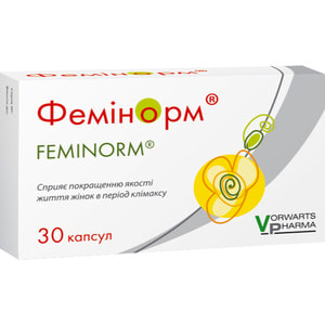Фемінорм капсули для зменшення симптомів клімактеричного періоду 2 блістера по 15 шт