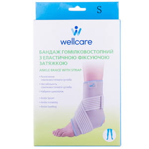 Бандаж для гомілковостопного суглобу WellCare (ВеллКеа) модель 62021 з еластичною затяжкою розмір S