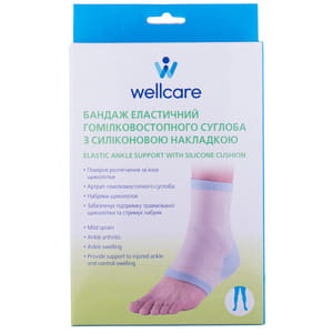 Бандаж для голеностопного сустава WellCare (ВеллКеа) модель 62024 эластичный с силиконовой накладкой размер M